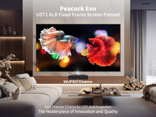 Best UST Projection Screen:Newly Released WUPRO Cinema Peacock Evo Fresnel ALR Fixed Frame Screen