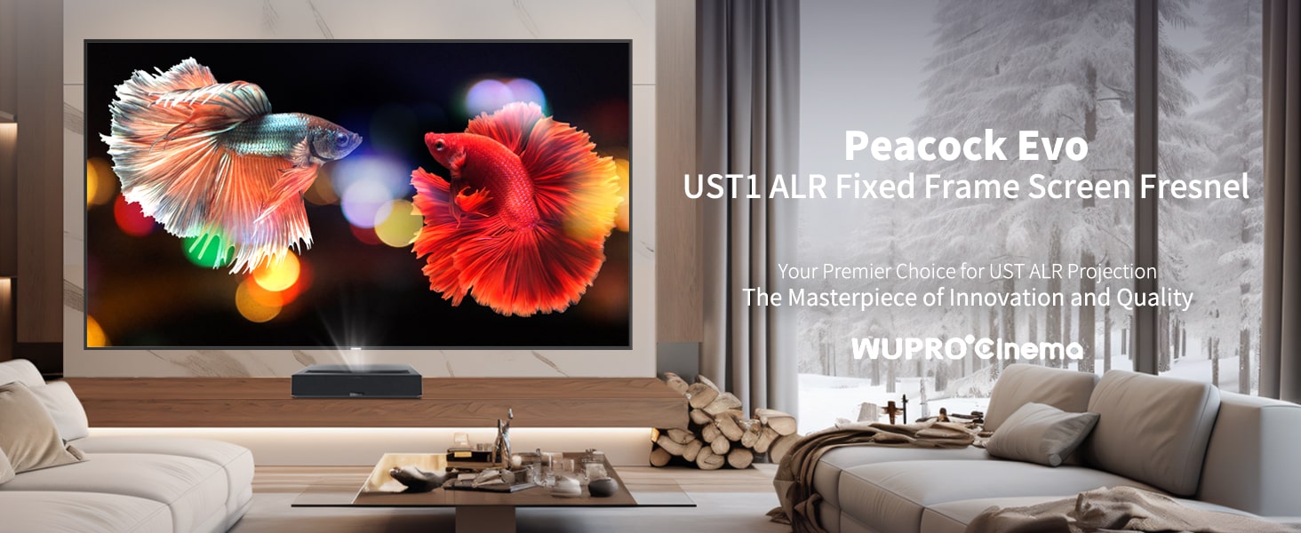 1st place UST projector screen:WUPRO Cinema Peacock Series Fresnel ALR Screen