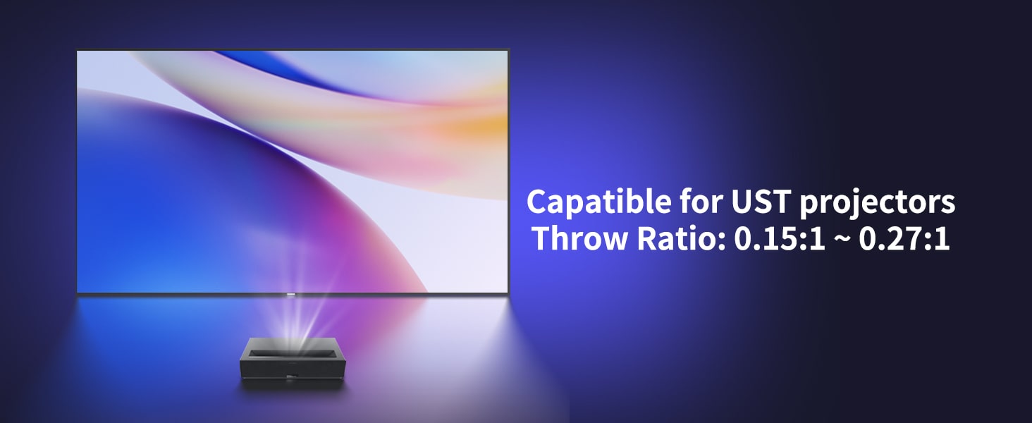 2024 wupro cinema Peacock Series Evo fresnel ALR fixed frame Screen Compatible with 0.25:1-0.27:1 UST Projectors