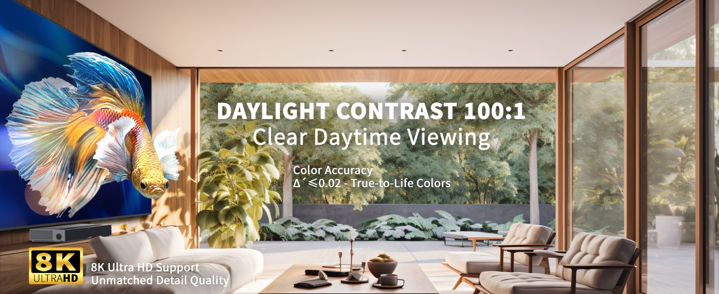 2024 wupro cinema peacock series Evo fresnel ALR fixed frame Screen Daylight contrast 100:1 ,clear daytime viewing