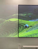 WUPRO Cinema Black Crystal ALR Frame Fixed Projector Screen with anti-ambient light compared with white wall in ambient light