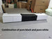 WUPRO Cinema customizable size/material sintered stone motorised smart integrated laser TV cabinet custom pure white and pure black splicing 2.8m length real shot