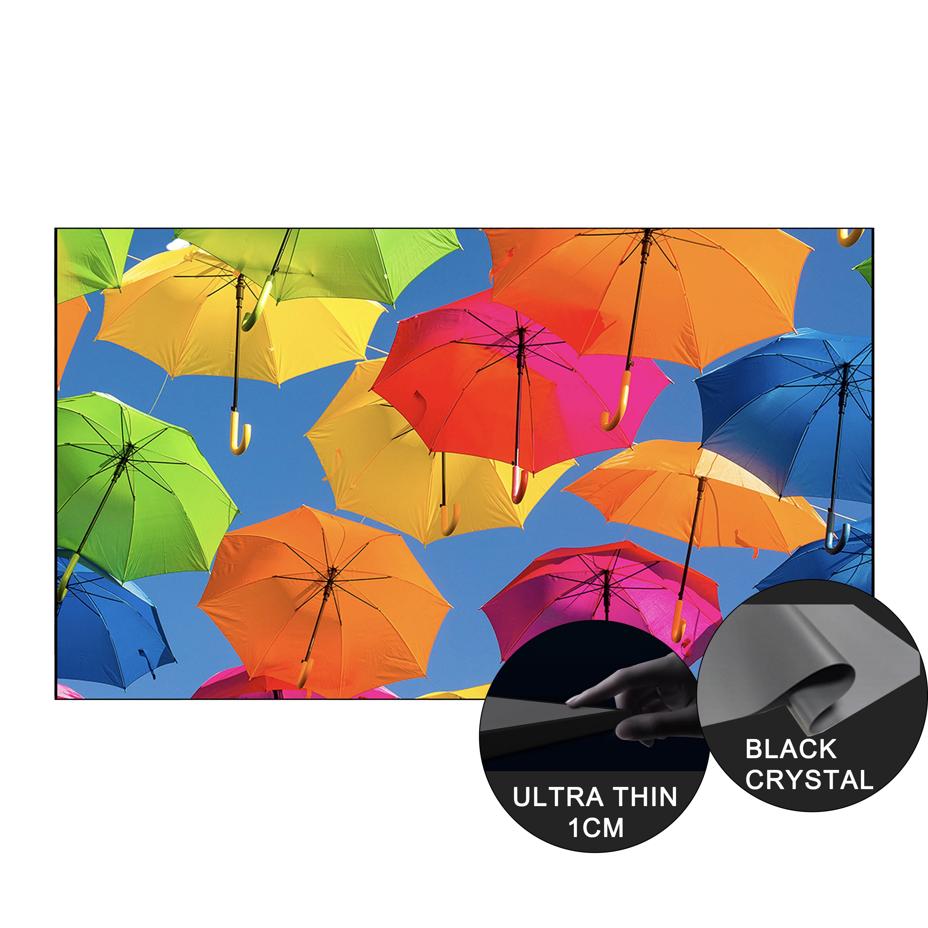 WUPRO Cinema Black Crystal ALR Frame Fixed Projector Screen For long throw projector
