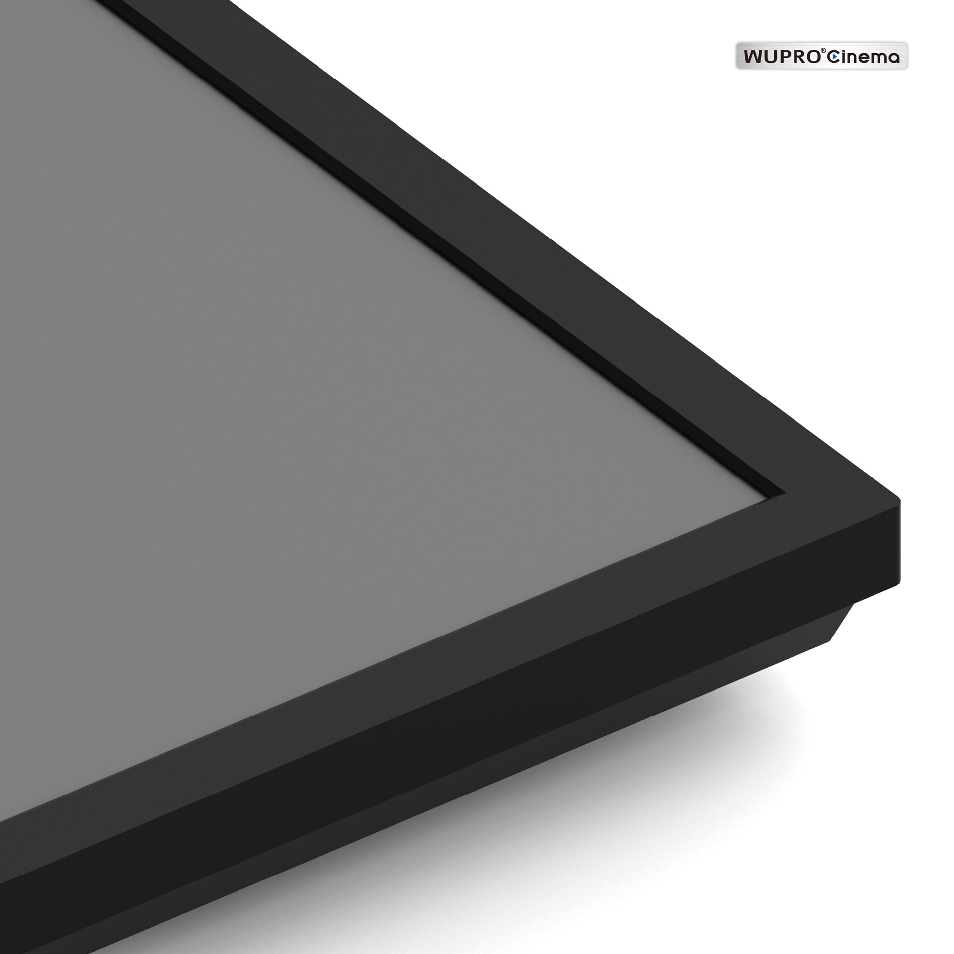 WUPRO Cinema Peacock Evo Fresnel Ultra-Contrast ALR Tri-Chroma Laser Fixed Frame Projector Screen – Corner Frame Detail