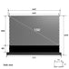 150inch WUPRO Cinema Lenticular ALR CLR Floor rising screen forUST projector,Size details