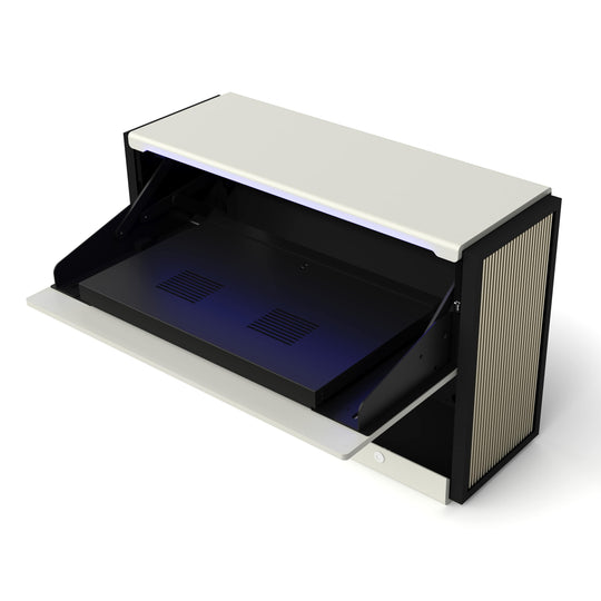 WUPRO Cinema C1 Nano Compact Smart Flip Laser TV Cabinet For UST Projector -Pearl White with Ambient Glow2