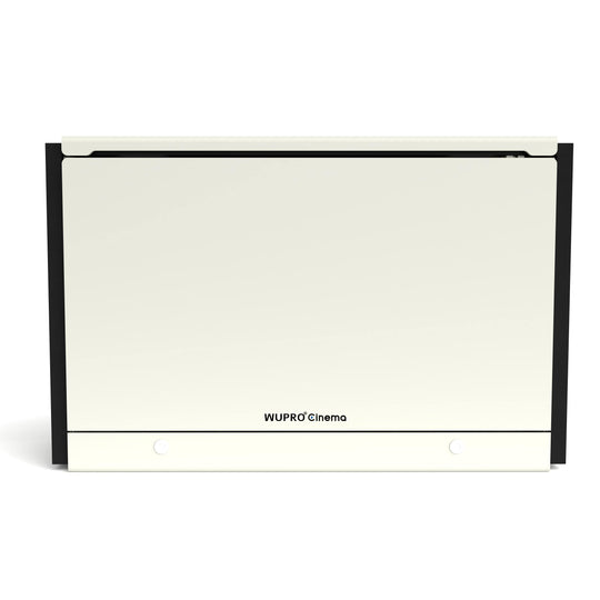 WUPRO Cinema C1 Nano Compact Smart Flip Laser TV Cabinet for UST Projector in Pearl White – front view when fully closed