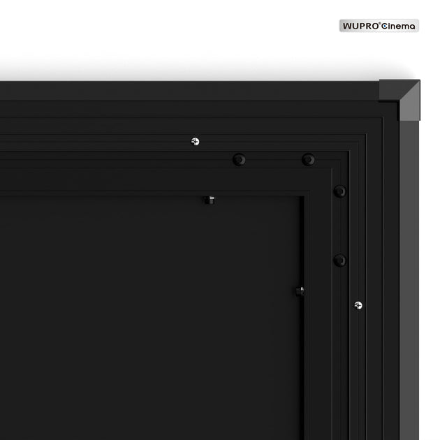 Detailed view of the frame of the Wupro Cinema Gallery Evo CBSP fixed frame projection screen2