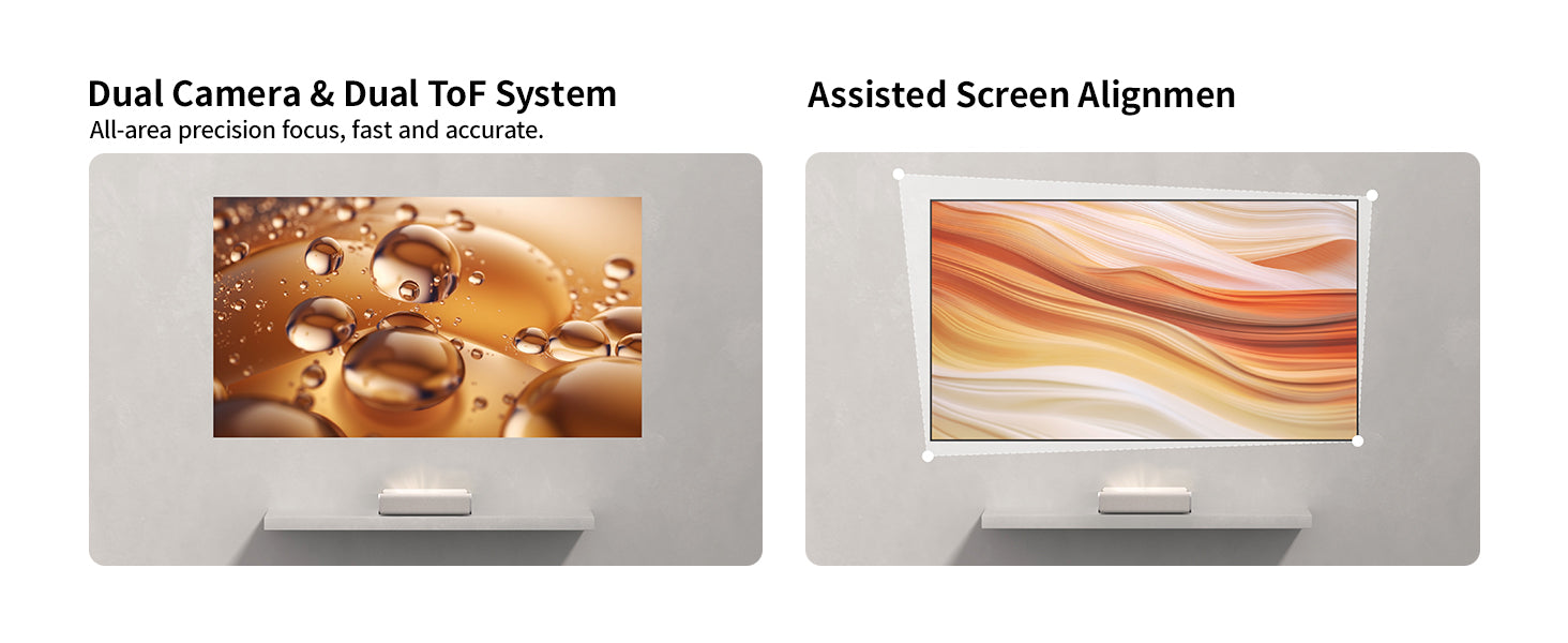 XGIMI M1 UST smart projector with Dual Camera and Dual ToF system for assisted screen alignment