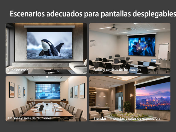 Pantalla de proyección eléctrica desplegable inteligente QuadraArc de Wupro Cinema Múltiples escenarios de aplicación