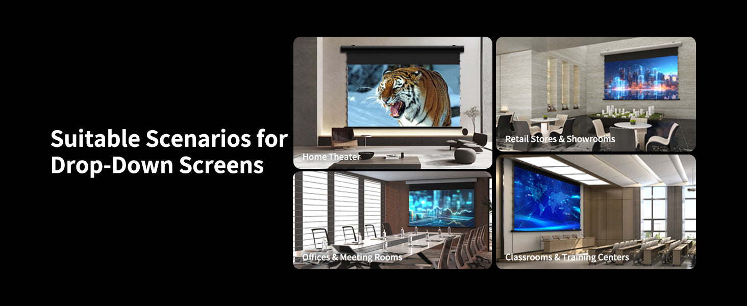 WUPRO Cinema FlowArc Electric Drop Down Projector Screen Application Scenarios
