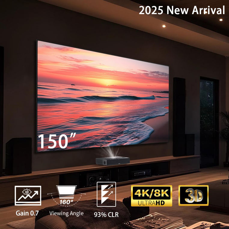 150inch Seamless WUPRO Cinema Gallery Evo Black Lenticular CLR Fixed Frame screen For UST Projectors,Exclusive 150-inch seamless technology UST screen