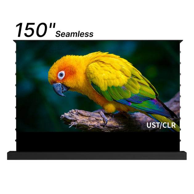 WUPRO Cinema 150inch Black Lenticular ALR CLR Smart Motorized Tension Floor Rising Screen 0.7 gain,90% clr,high contrast