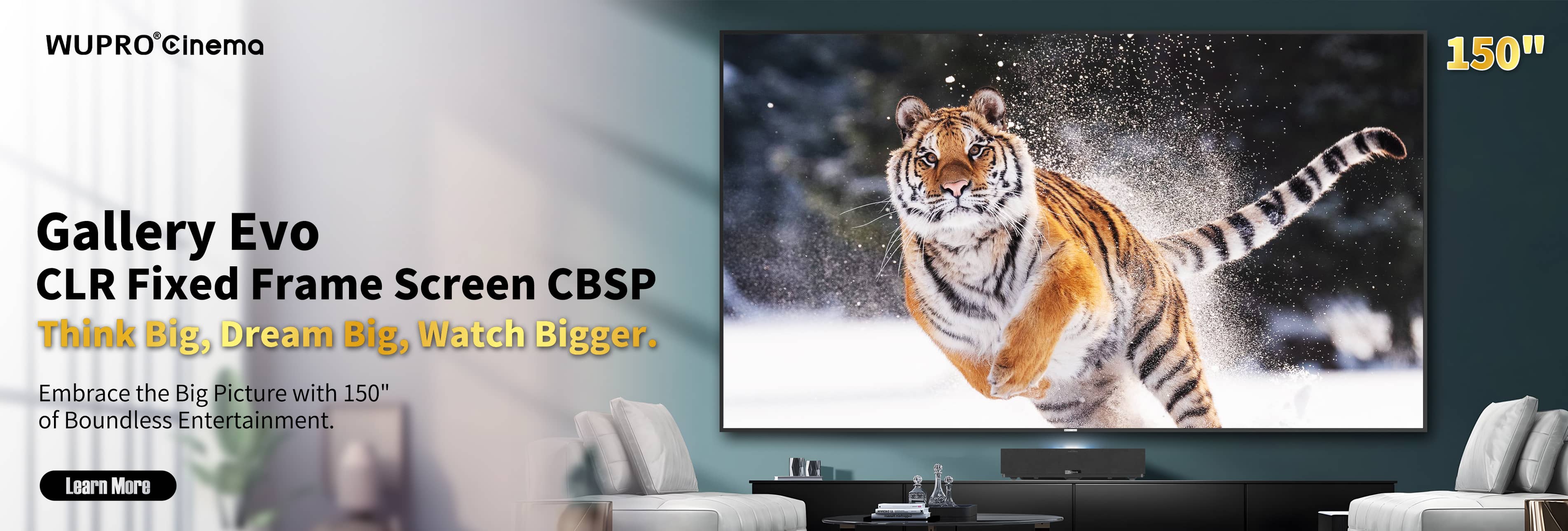 WUPRO Cinema 150inch CBSP perfect gallery evo clr alr fixed frame screen