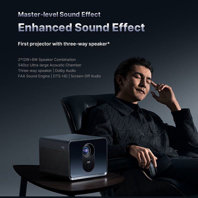 Three-way speakers, Dolby sound, shocking sound quality.