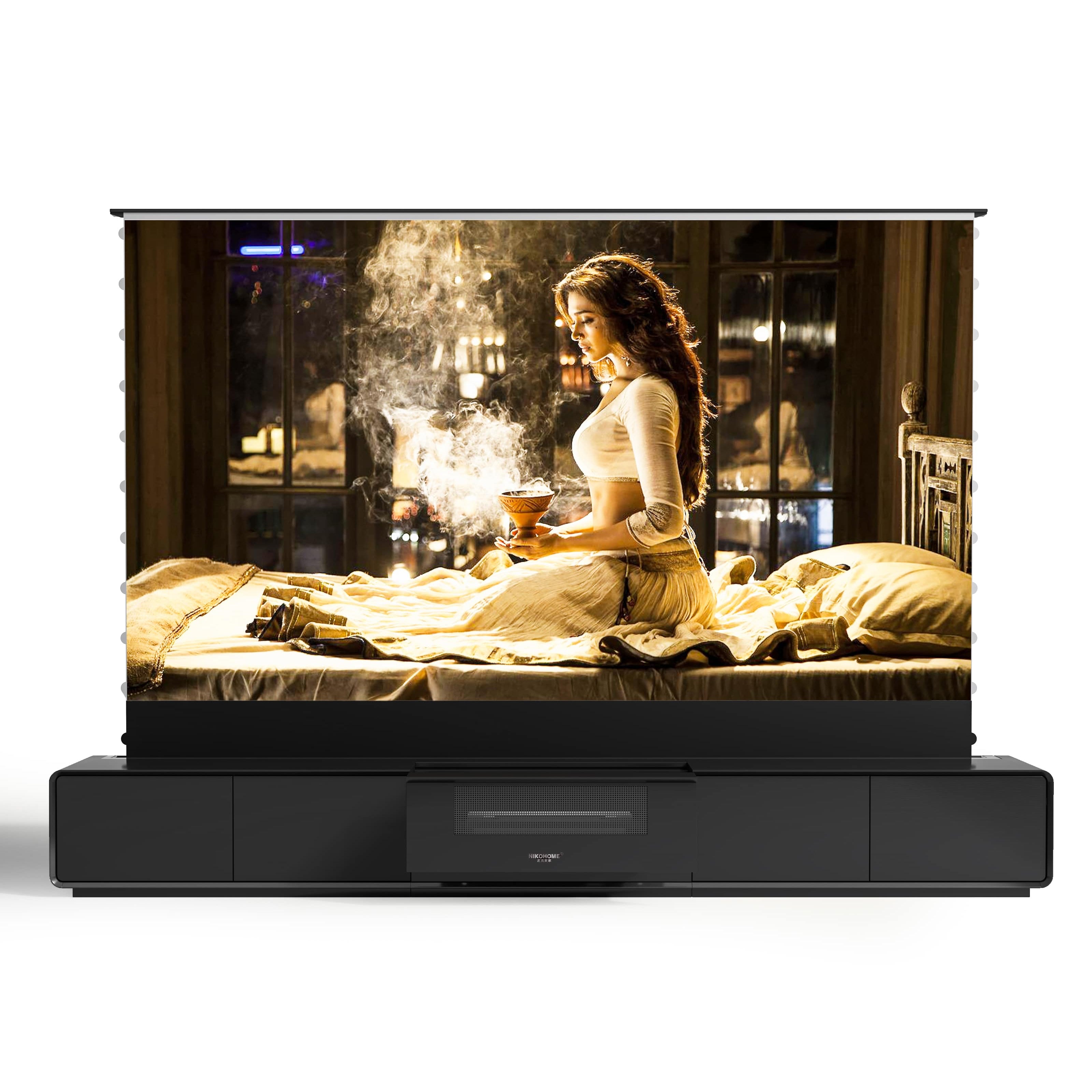 100-130inch NIKOHOME Phantom5 Masterpiece Series black matte solid wood Smart Laser TV Cabinet
