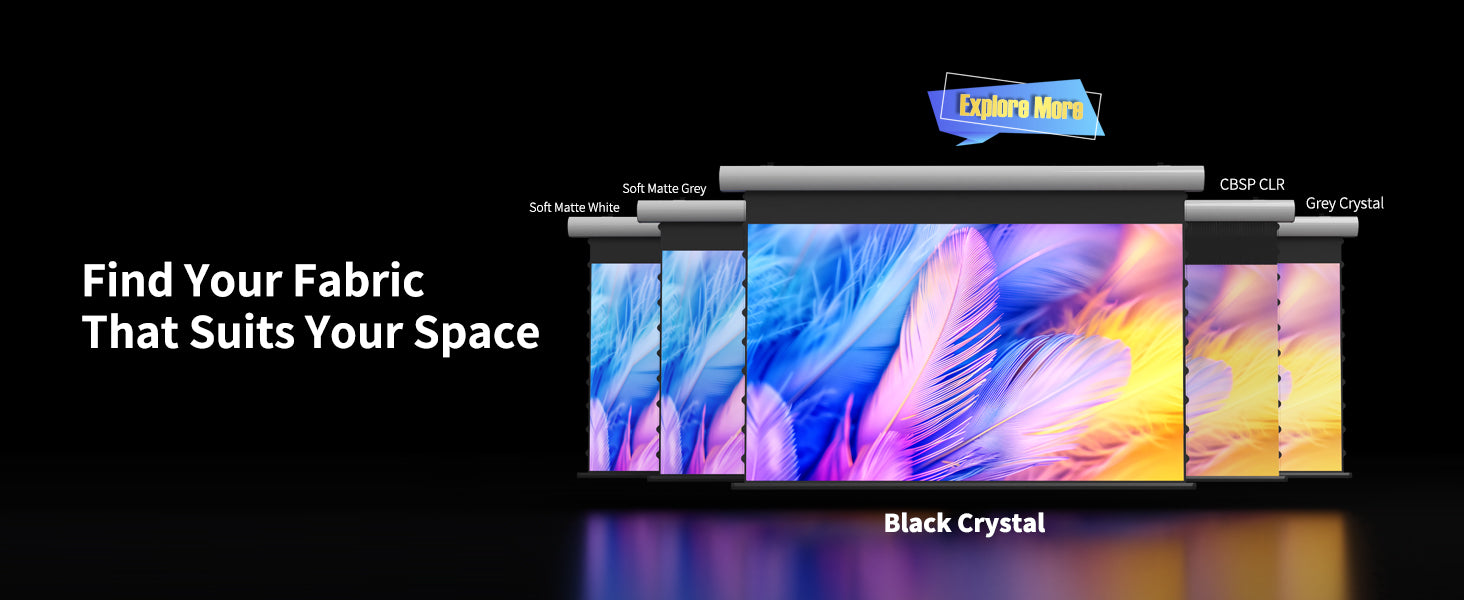 WUPRO Cinema FlowArc Luxury Smart Motorized Drop Down Projector Screen—Black crystal