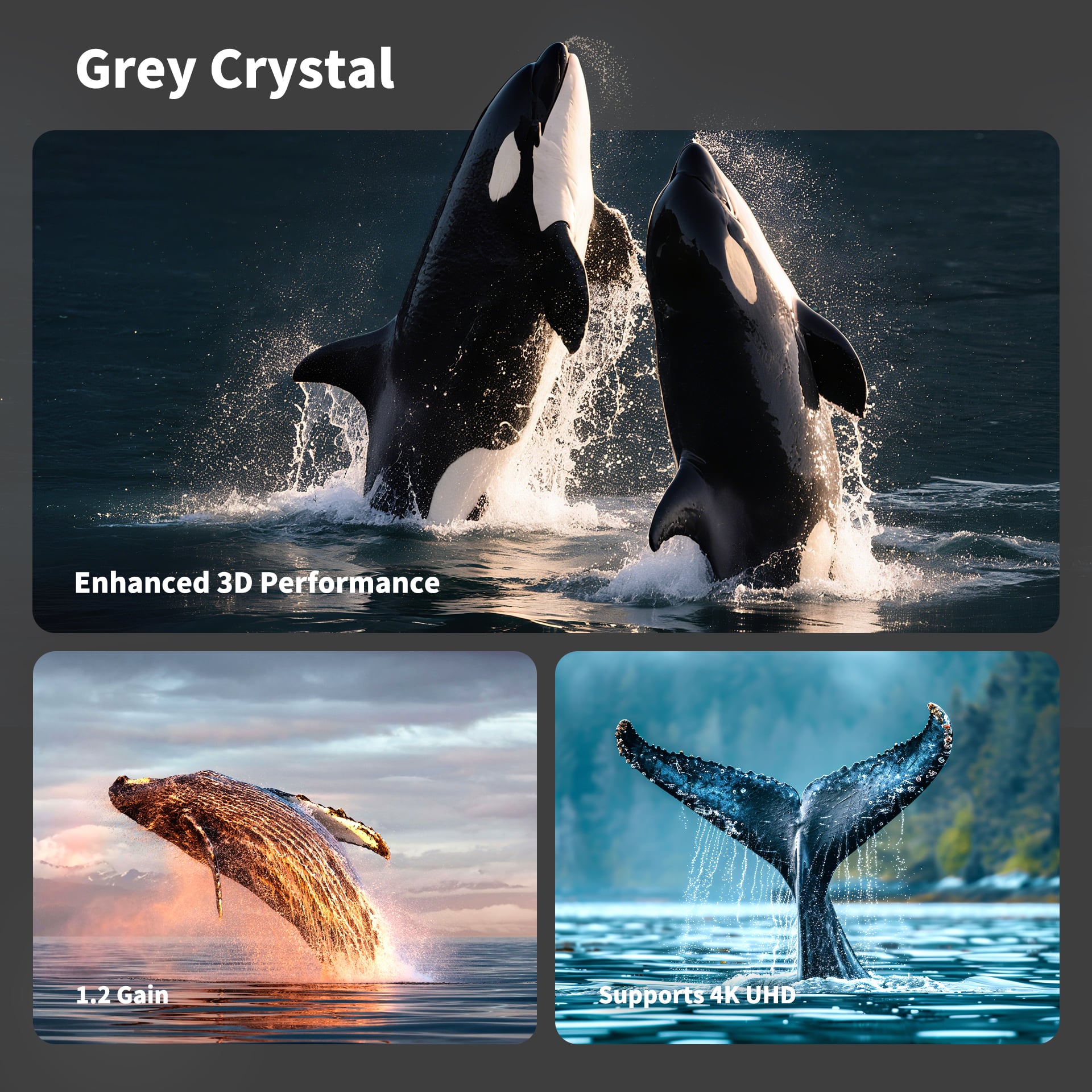 Wupro Cinema QuadraArc Grey crystal Tensioned Smart Motorized Drop Down Projector Screen enhanced 3d performance