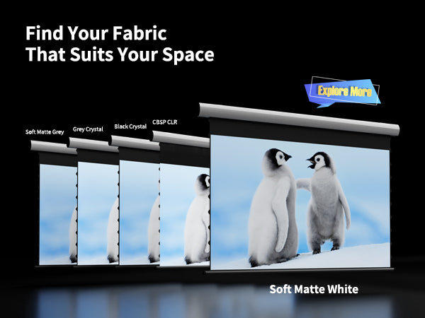 WUPRO Cinema Luxury FlowArc Smart Motorized Drop-Down Screen with Soft white Matte Fabric