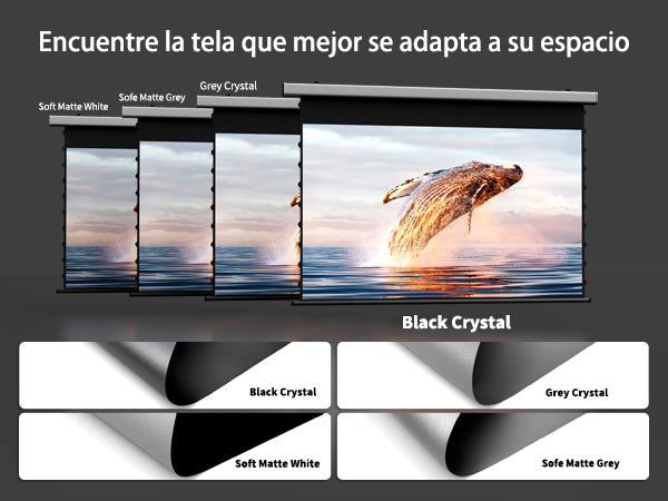 Pantalla de proyección motorizada inteligente tensada Wupro Cinema QuadraArc — cristal negro