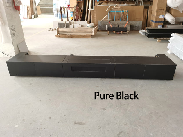 WUPROBUY Customisable Stone-Finish Laser TV Cabinet Pure Black Edition Actual Product Photography 3.2m