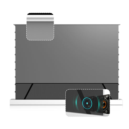 WUPRO Cinema LeApex CBSP Electric Floor Rising Projector Screen White color housing Perforated bottom design with acoustic 3D sound effect.