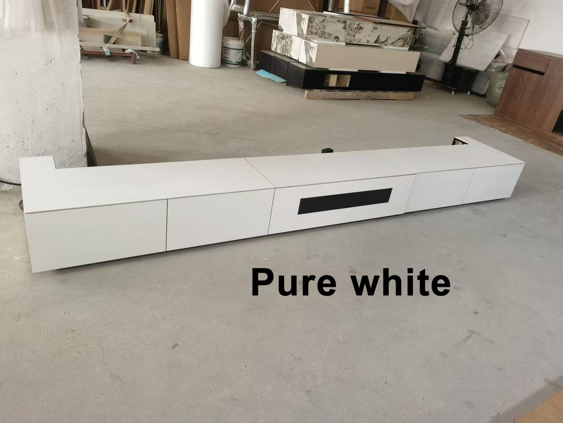 WUPROBUY Customisable Stone-Finish Laser TV Cabinet Pure white Edition Actual Product Photography