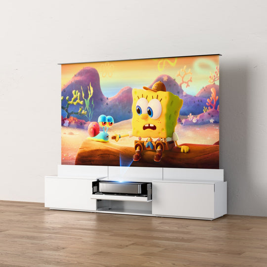 WUPRO DR-500 Customisable colours Fully Concealed Smart UST Laser TV Cabinet- matte white