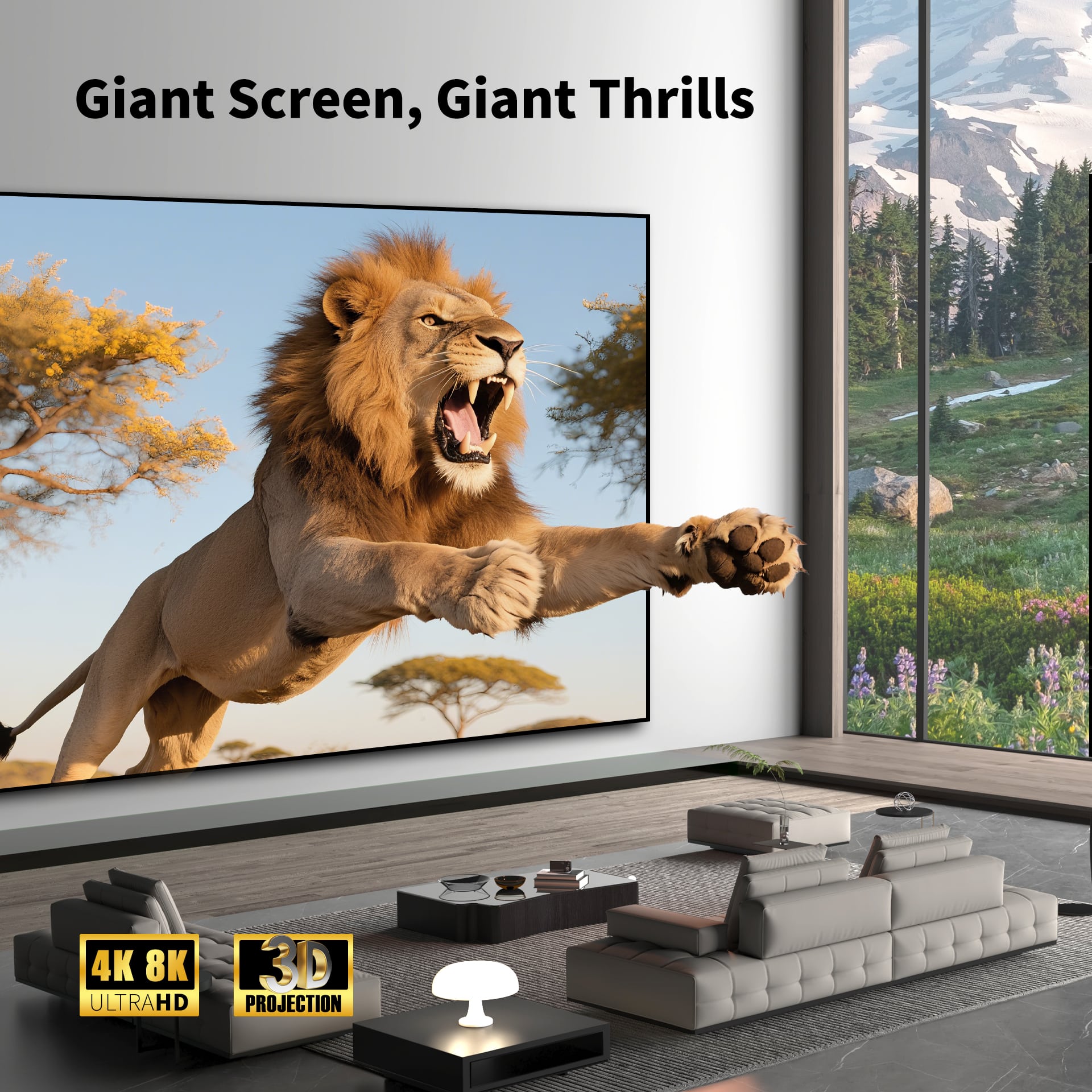 150inch seamless WUPRO Cinema Gallery Evo Black Lenticular CLR fixed frame screen for UST projector – support 4K/8K,3D