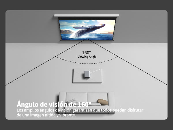 Wupro Cinema QuadraArc Tensioned Smart Motorized Drop Down Projector Screen 160° viewing angle