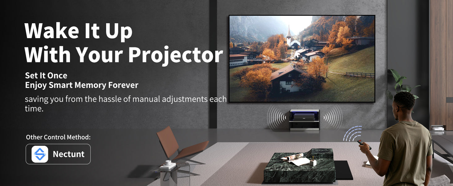 WUPRO Cinema C1 Nano Smart Flip Laser TV Cabinet for UST Projector with Auto Memory for Perfect Alignment