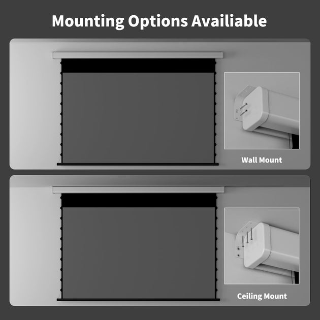 Wupro Cinema QuadraArc Tensioned Smart Motorized Drop Down Projector Screen—Installation method