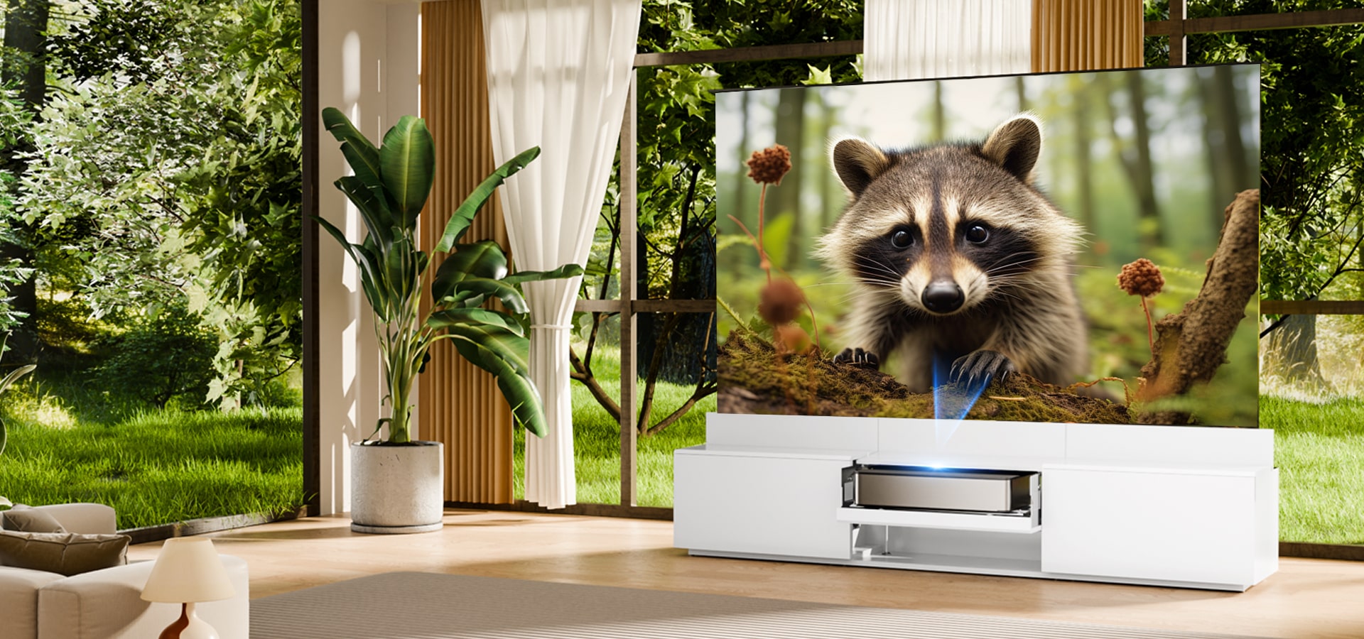 WUPRO DR-500 Customisable colours Fully Concealed Smart UST Laser TV Cabinet