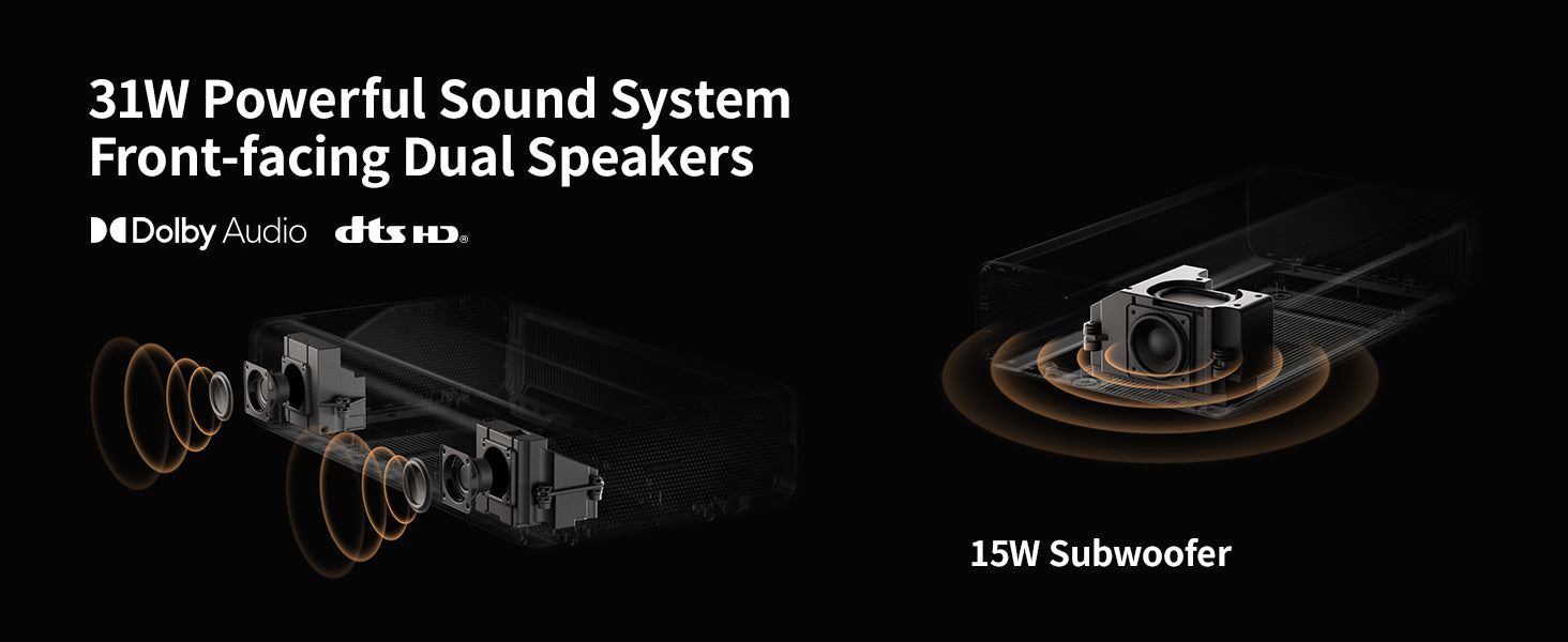 XGIMI M1 UST smart projector 31W Powerful Sound System Front-facing Dual Speakers