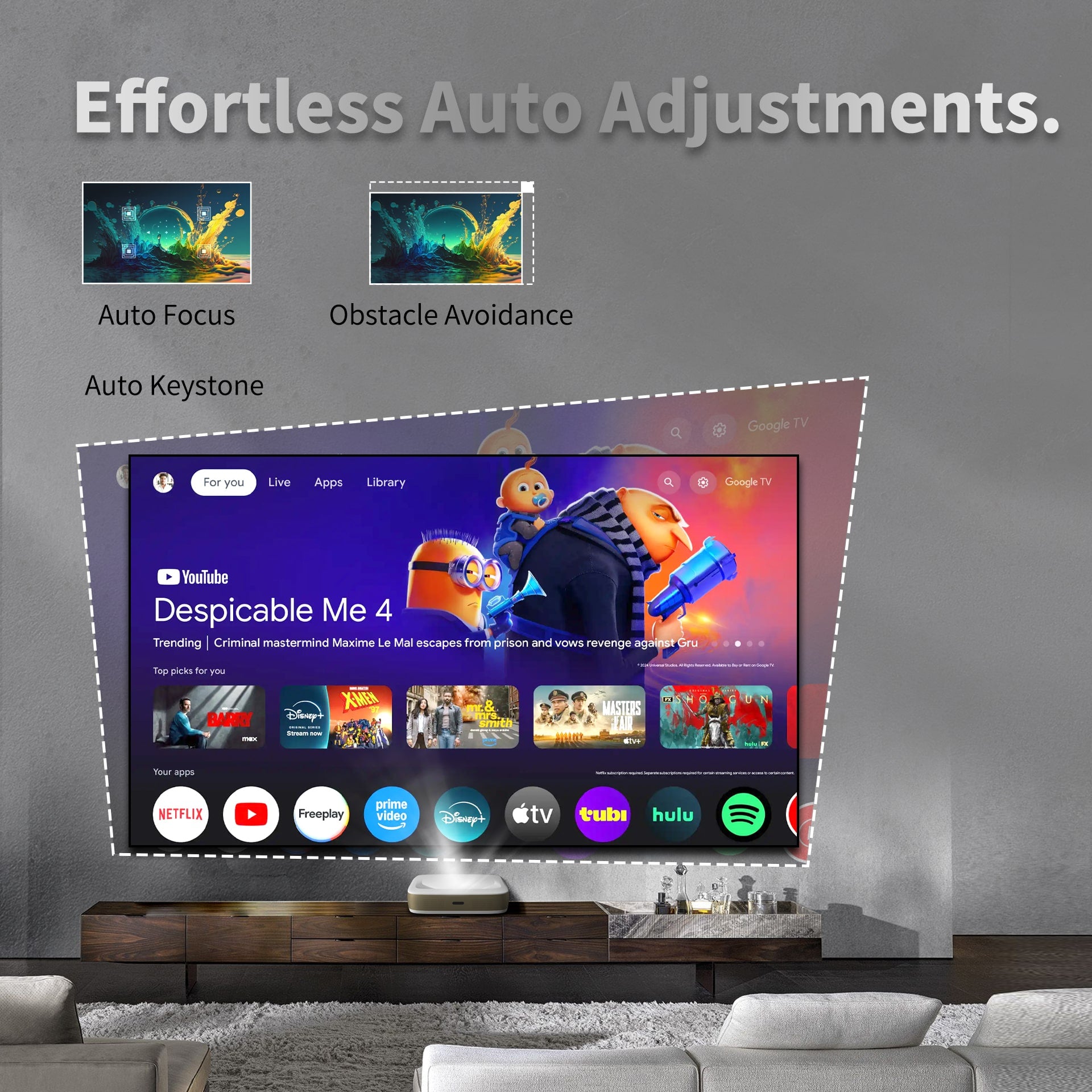 WUPRO Cinema G3 triple laser mini UST projector effortless auto adjustments