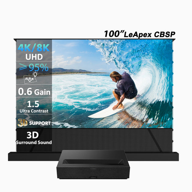 Bundle Promotion: Formovie Theater Premium 4K Laser UST projector+100inchWUPRO LeApex CBSP ALR CLR Floor rising screen