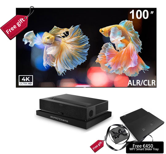 Buy Formovie Theater Premium 4K laser ust projector and get 100’ ALR CLR screen + WP7 slider tray for free at WUPRO BUY