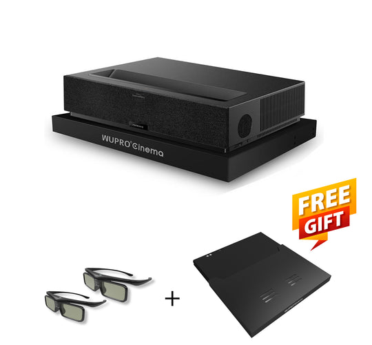 WUPRO BUY Black Friday bundle – Buy Formovie Theater Premium Laser TV and get a free WP7 slider tray + 2× 3D glasses
