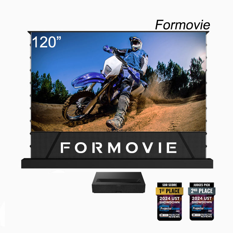 Save €1,500 when you purchase the Formovie Theater premiu+120inch Formovie UST Floor rising screen from WUPRO BUY.