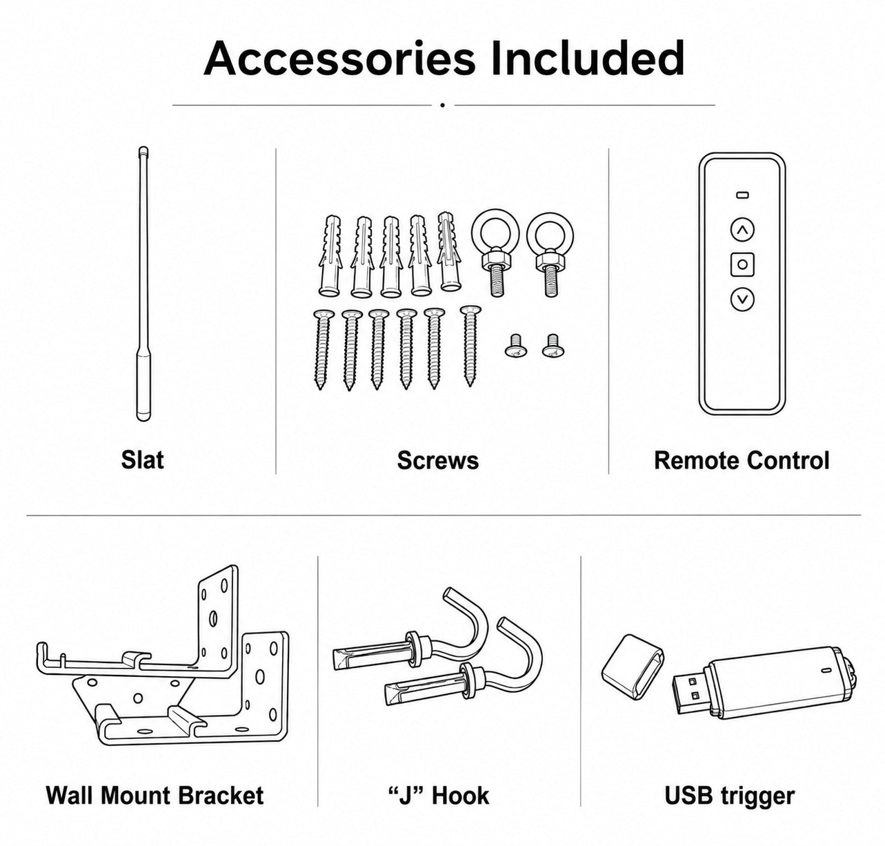 WUPRO Cinema FlowArc motorized drop-down projector screen in-box accessories included with the screen