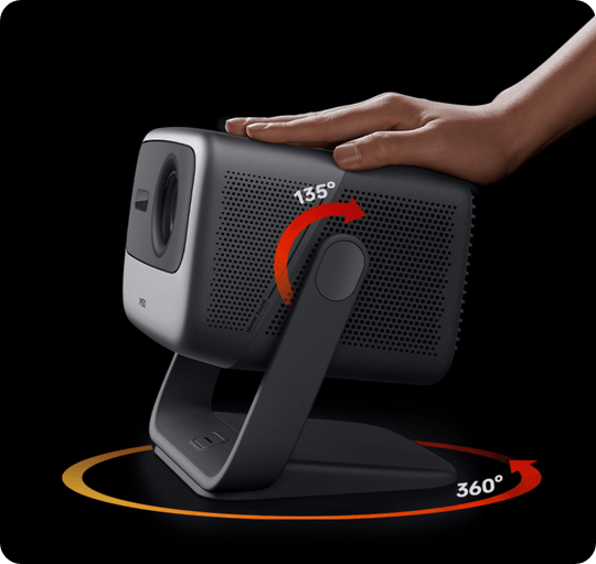 JMGO N1S Ultimate 4K Laser Gimbal Projector 135 degree vertical adjustment, 360 degree horizontal rotation adjustment