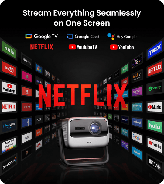 JMGO N1S Ultimate 4K Laser Gimbal Projector google TV,goole Cast,Netflix