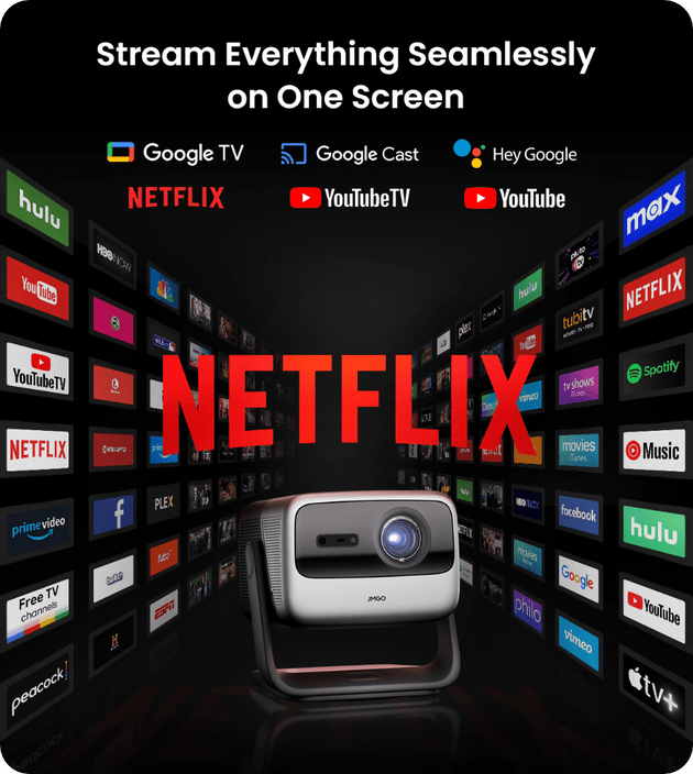 JMGO N1S Ultimate 4K Laser Gimbal Projector google TV,goole Cast,Netflix