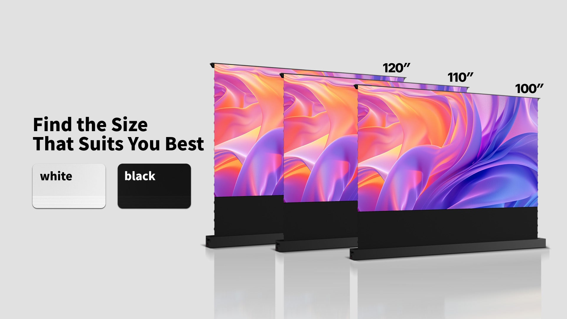 WUPRO LeApex EVO CBSP UST Floor Rising Screen – Available in Black or White Housing