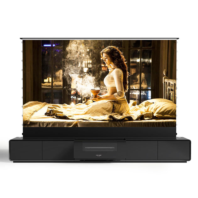 100-130inch NIKOHOME Phantom5 Masterpiece Walnut solid wood Smart Laser TV Cabinet-Black Matte