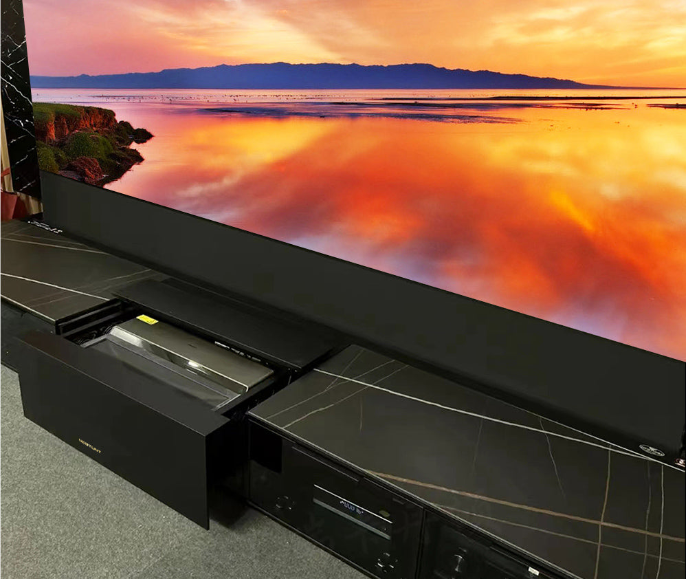 WUPRO X NECTUNT R20 INVISIBLE CINEMA Luxury Laser TV Cabinet Actual Photos