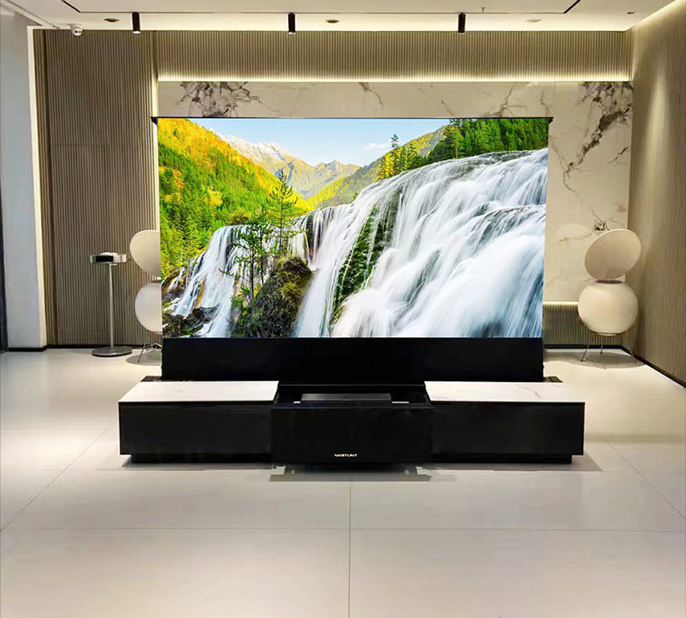 WUPRO X NECTUNT R20 INVISIBLE CINEMA Luxury Laser TV Cabinet (Jazz White Desktop) - Photos