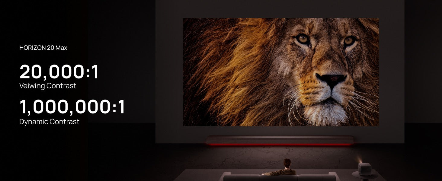 HORIZON 20 Max – 20,000:1 viewing contrast and 1,000,000:1 dynamic contrast