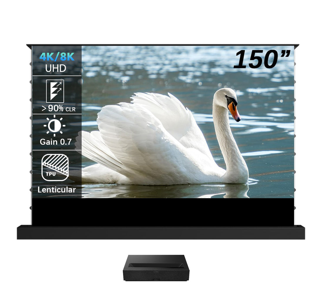 WUPROBUY bundle 150inch Lenticular CLR Floor rising screen and formovie theater premium —— save €1629