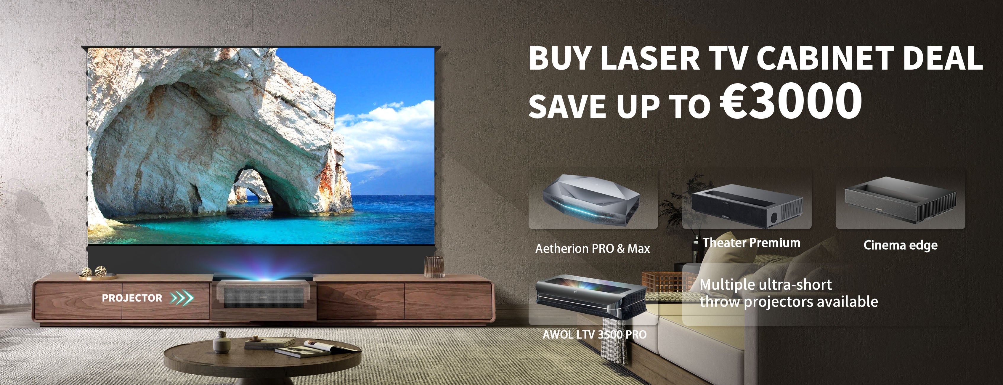 WUPROBUY laser tv + screen+ ust projector bundle deals:up to save €3000
